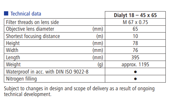 Zeiss Dialyt 18-45x65 instruction manual
