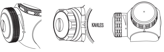 Kahles K4i, K15i, K16i, K312II, K312i, K624i, K1050, K1050i FT Rifle Scopes instruction manual