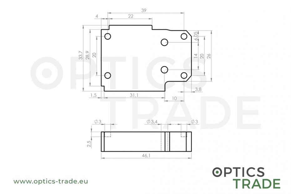 Delta Optical MiniDot HD 25 Footprint